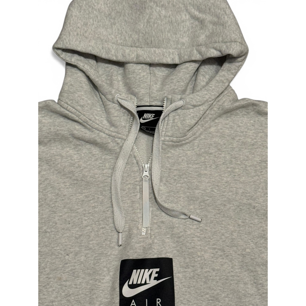 Nike Men's Light Heather Gray/Black Air Half-Zip Logo Heavyweight Hoodie Sz L - Picture 5 of 10